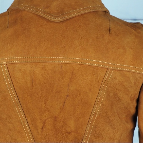 Vintage brown suede western fitted jacket sz 10 - Picture 7 of 9